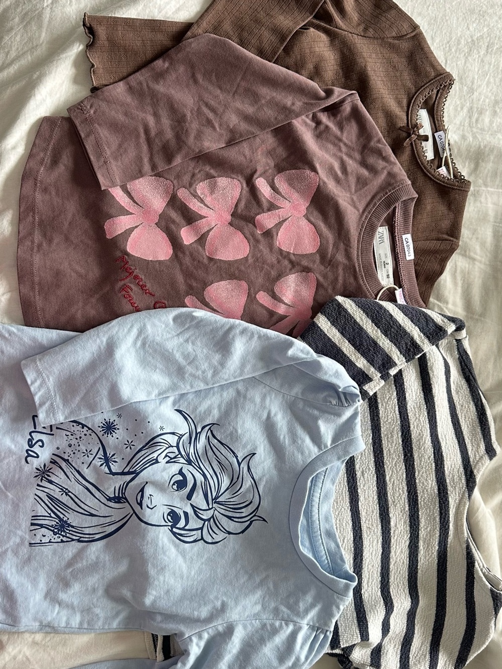 Carter's Mauve Long-Sleeve Tee with Pink Bow Graphics